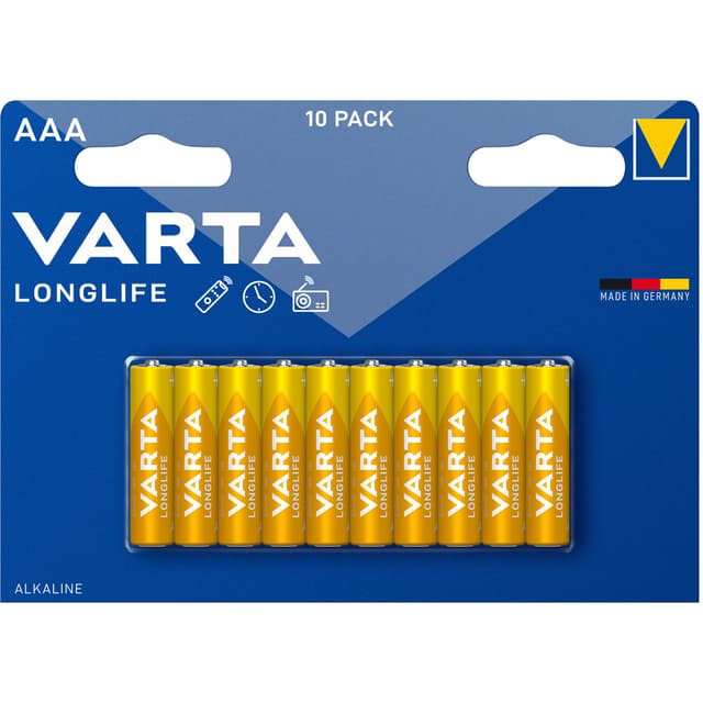 Varta Longlife AAA / LR03 -akku 10 kpl