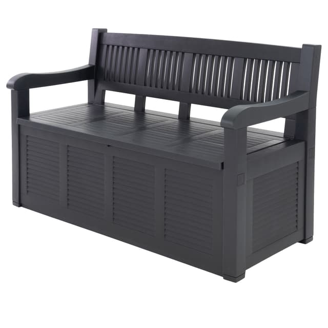 ECD Germany Garden Bench Back & Armrestit, sis. Säilytystila,puuta, 130x85x60cm,