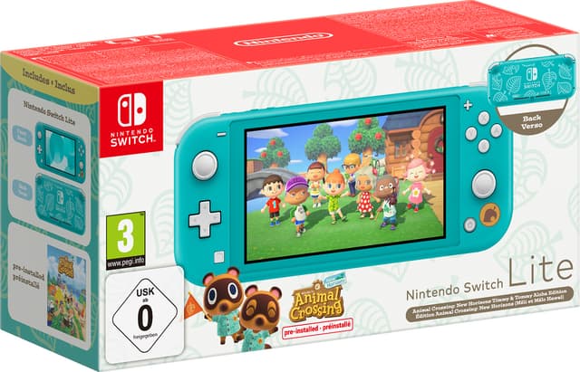 Nintendo Switch Lite pelikonsoli (turkoosi, mukana Animal Crossing)