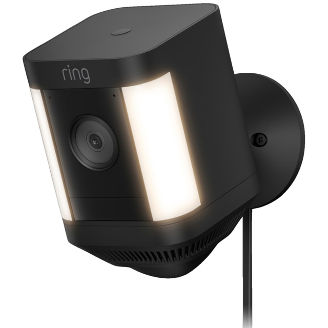 Ring Spotlight Cam Plus valvontakamera (musta/pistokeliitäntä)