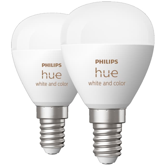 Philips Hue Luster LED lamppu WCA 5,1 W P45 E14 2 kpl