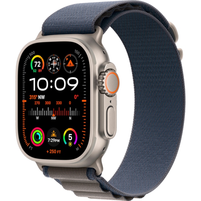 Apple Watch Ultra 2 49 mm GPS+CEL titaani S (sininen/Alpine Loop)