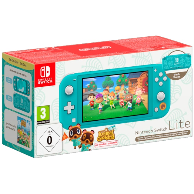 Nintendo Switch Lite Turquoise Animal Crossing: New Horizons pakkaus