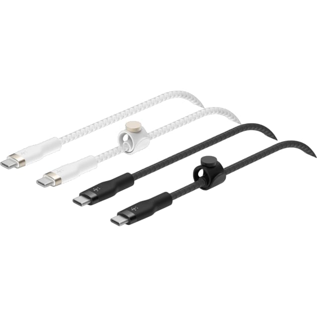 Belkin Twin USB-C to USB-C kaapelit 1 m (valkoinen/musta//2 kpl)