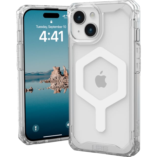 UAG Plyo MagSafe iPhone 15 suojakuori (kirkas/valkoinen)