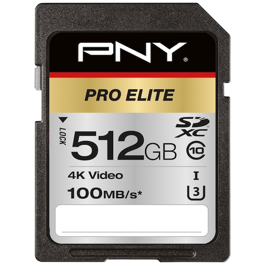 PNY Pro Elite SDXC muistikortti (512 GB) - Gigantti verkkokauppa