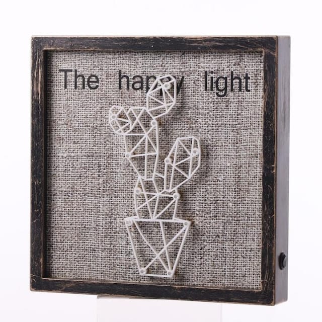 Onnellinen valo, LED-valaistu taulu, Kaktus