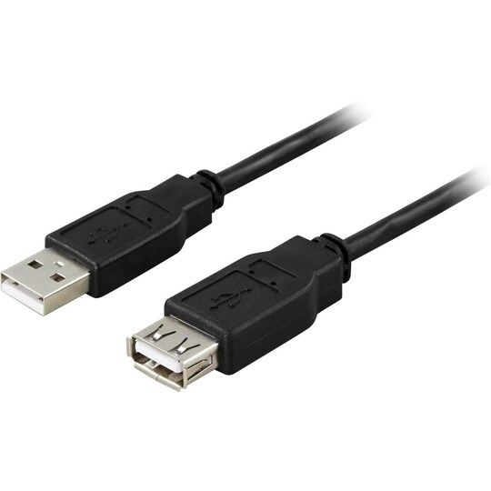DELTACO USB 2.0 -kaapeli, Type A uros - Type A naaras, 5m, musta - Gigantti  verkkokauppa