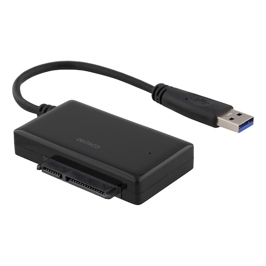 DELTACO sovitin USB 3.0 - SATA 6Gb/s, sov. 2,5"" kiintolevyille, musta -  Gigantti verkkokauppa