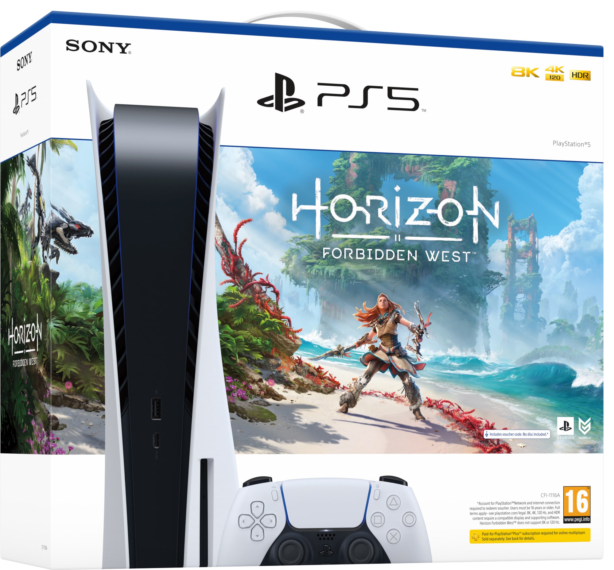 PlayStation 5 (PS5) pelikonsoli + Horizon Forbidden West - Gigantti  verkkokauppa