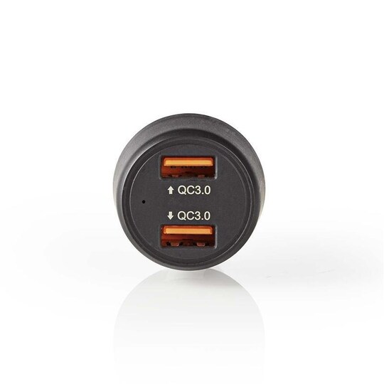 Autolaturi | 3,0 A | 2x USB (QC 3.0) | Musta - Gigantti verkkokauppa