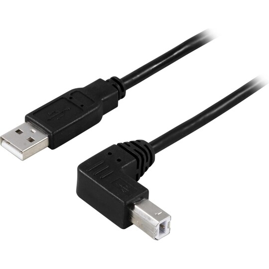 USB 2.0 cable Type A male - angled Type B male 1 m, black - Gigantti  verkkokauppa