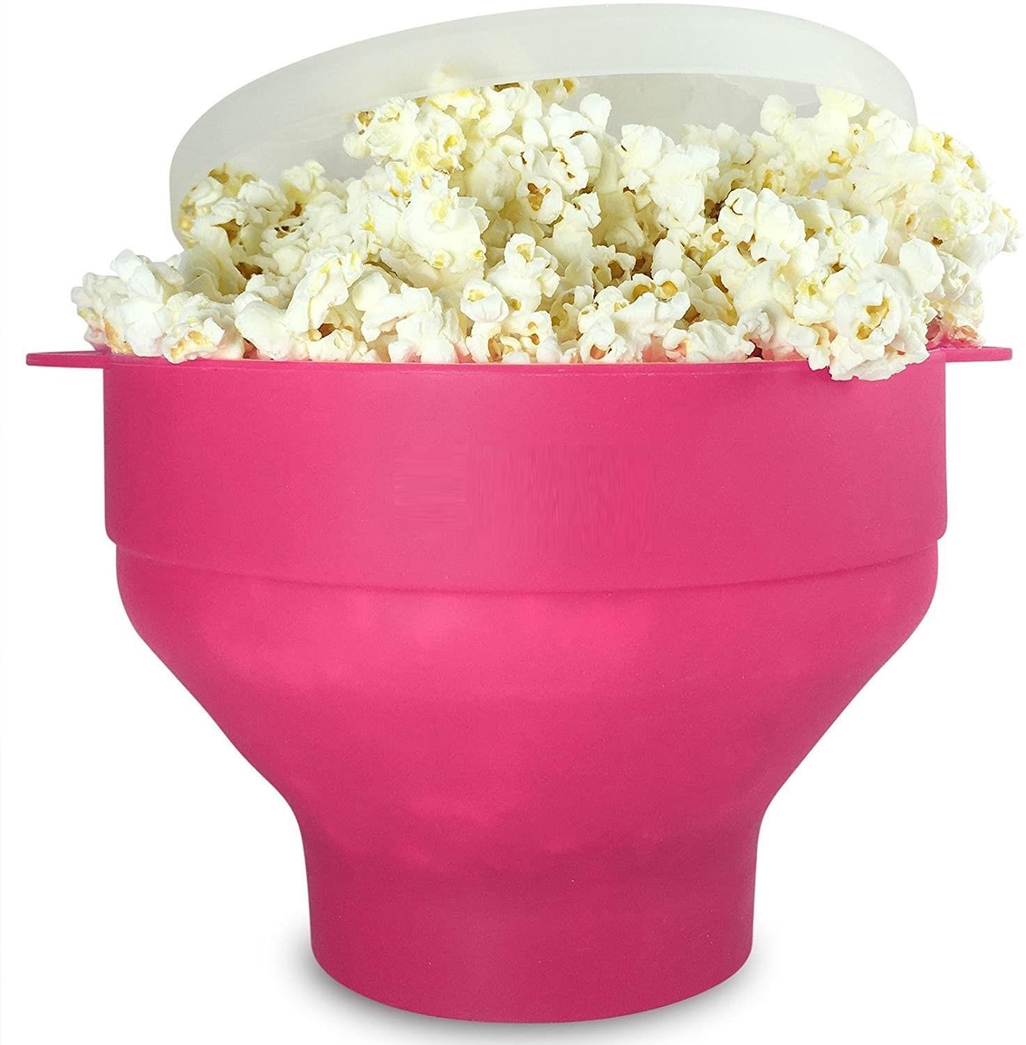 Popcorn kulho silikoni taitto vaaleanpunainen - Gigantti verkkokauppa