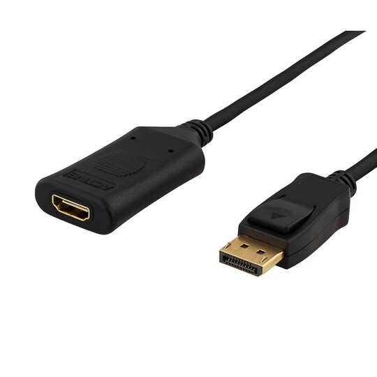 DELTACO DisplayPort - HDMI 2.0b -kaapeli, 1 m, musta, 4K, 60 Hz, - Gigantti  verkkokauppa