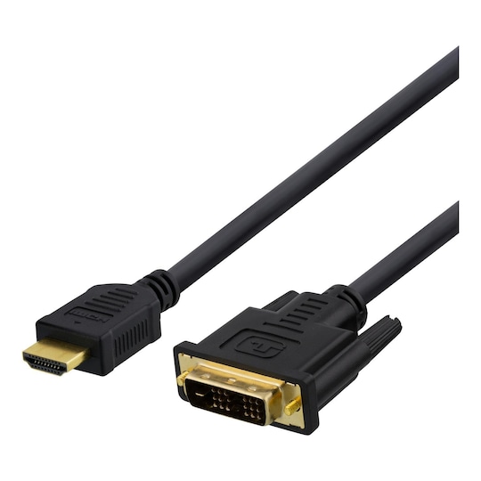 deltaco HDMI to DVI cable, 3m, Full HD, black - Gigantti verkkokauppa
