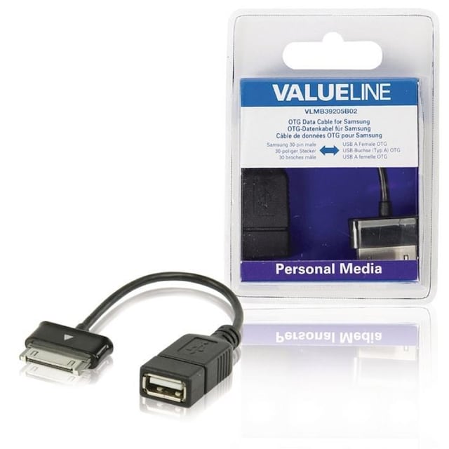 Synkronointi- ja Latauskaapeli Samsung 30-Pin Uros - USB A Naaras 0.20 m Musta