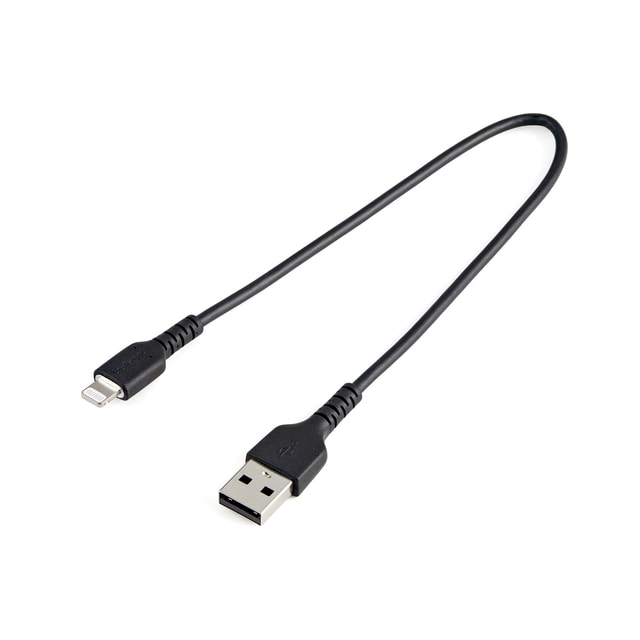 StarTech.com 30cm tålig, svart USB-A till Blixtkabel - Hård, tålig aramifiber