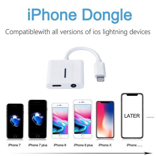 Lightning - 3,5 mm:n sovitin iPhoneen - ääni- ja lataussovitin - Gigantti  verkkokauppa