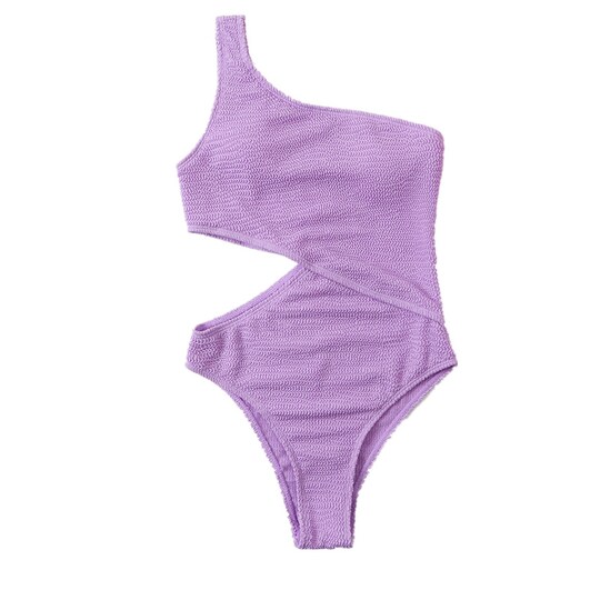 Naisten uimapuvut One Shoulder -mallilla Violetti XL - Gigantti verkkokauppa
