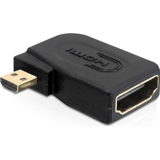 DeLOCK HDMI-sovitin, Micro HDMI uros - HDMI naaras, kulmaliitin, musta -  Gigantti verkkokauppa