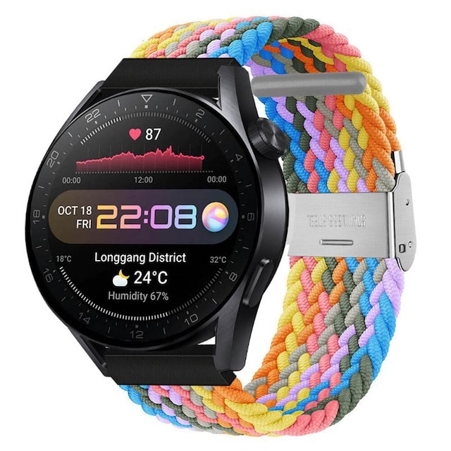 Punottu elastinen rannekoru Huawei Watch 3 Pro (48mm) - light rainbow