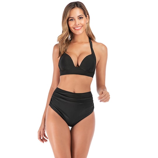 Naisten korkeavyötäröinen bikinisetti uimapuku Musta XL - Gigantti  verkkokauppa