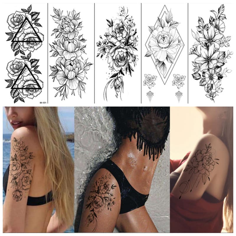 Rubs - väliaikaiset tatuoinnit kukkakuvioilla 8 kpl Musta - Gigantti  verkkokauppa