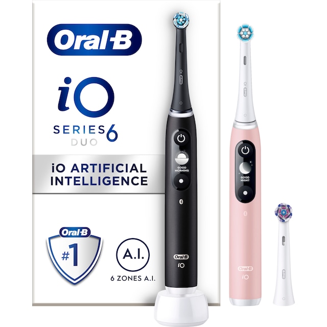 Oral-B iO 6s sähköhammasharja 448877 tuplapakkaus (musta/pinkki)