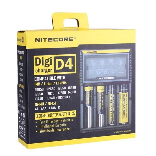 Nitecore D4 Multi LCD Akkulaturi 18650 14500 mm - Gigantti verkkokauppa