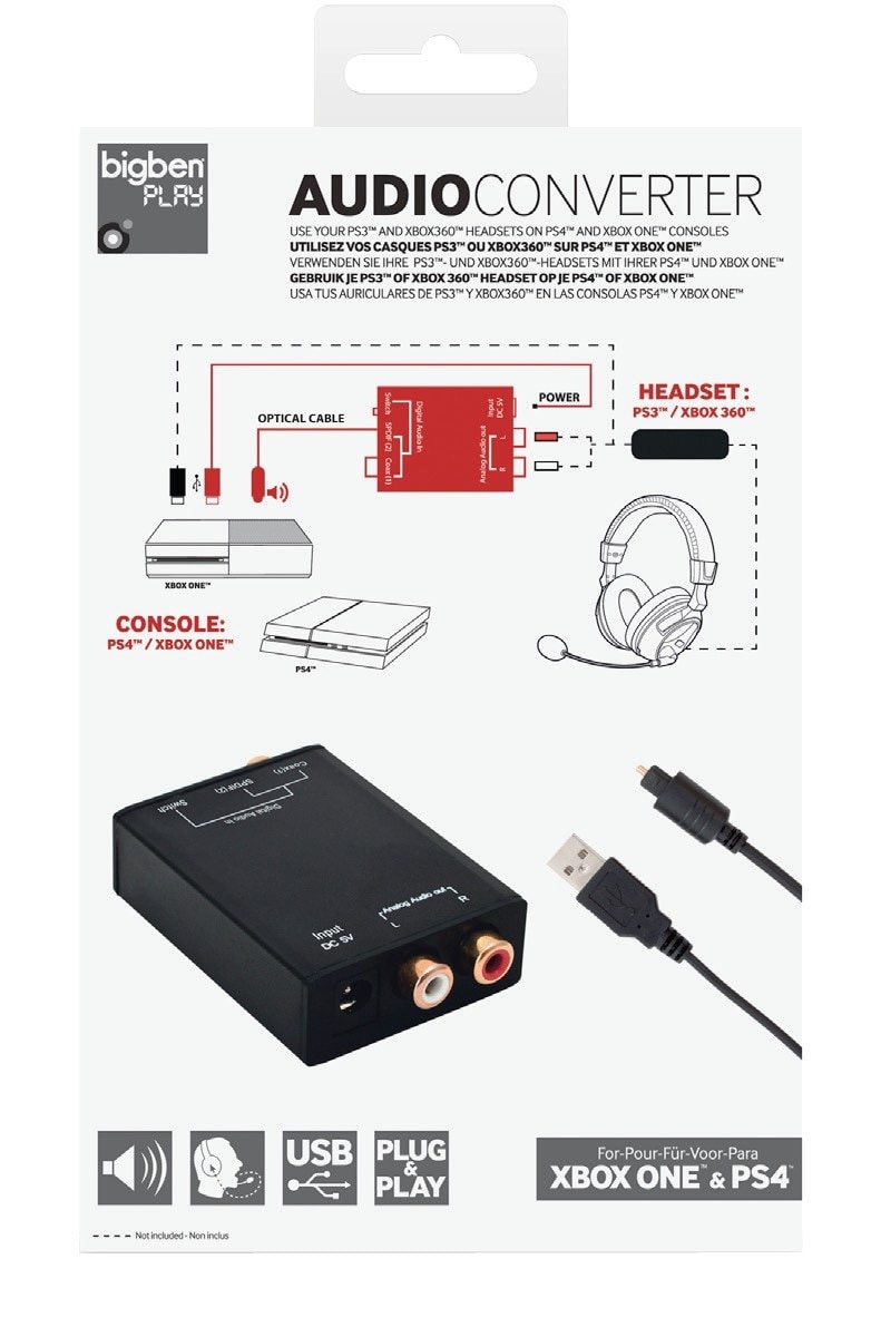 Kuulokeadapteri PS4/Xbox One - Gigantti verkkokauppa