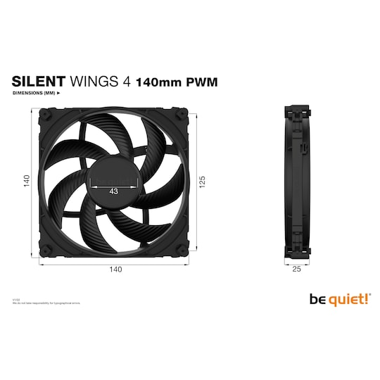 be quiet! SILENT WINGS 4 | 140mm PWM Tietokonekotelo Tuuletin 14 cm Musta 1  kpl - Gigantti verkkokauppa