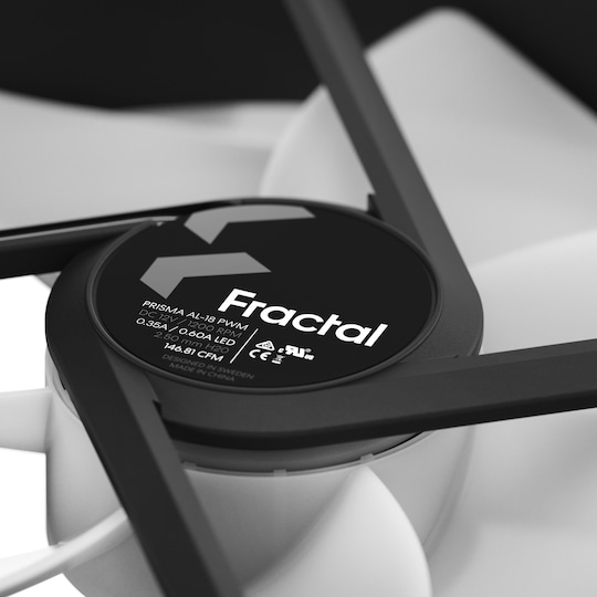 Fractal Design Prisma AL-18 PWM Tietokonekotelo Tuuletin 18 cm Musta,  Valkoinen 1 kpl - Gigantti verkkokauppa