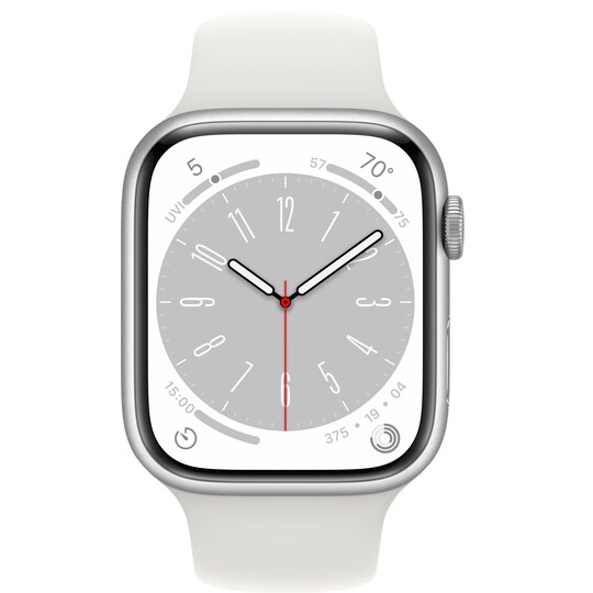 Apple Watch Series 8 45mm Cellular (hopea alu. / valk. Sport-ranneke) -  Gigantti verkkokauppa