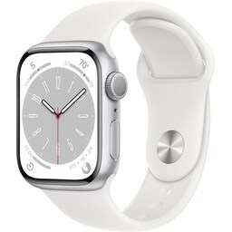 Apple Watch Series 8 41mm GPS (hopea alu. / valkoinen Sport-ranneke)