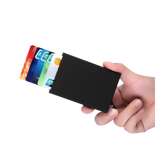 Korttipidike luottokorttikotelo RFID-suojaus Alumiinia Pop-up