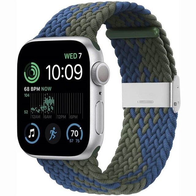 Punottu elastinen rannekoru Apple Watch SE 2022 44mm - bluegreen