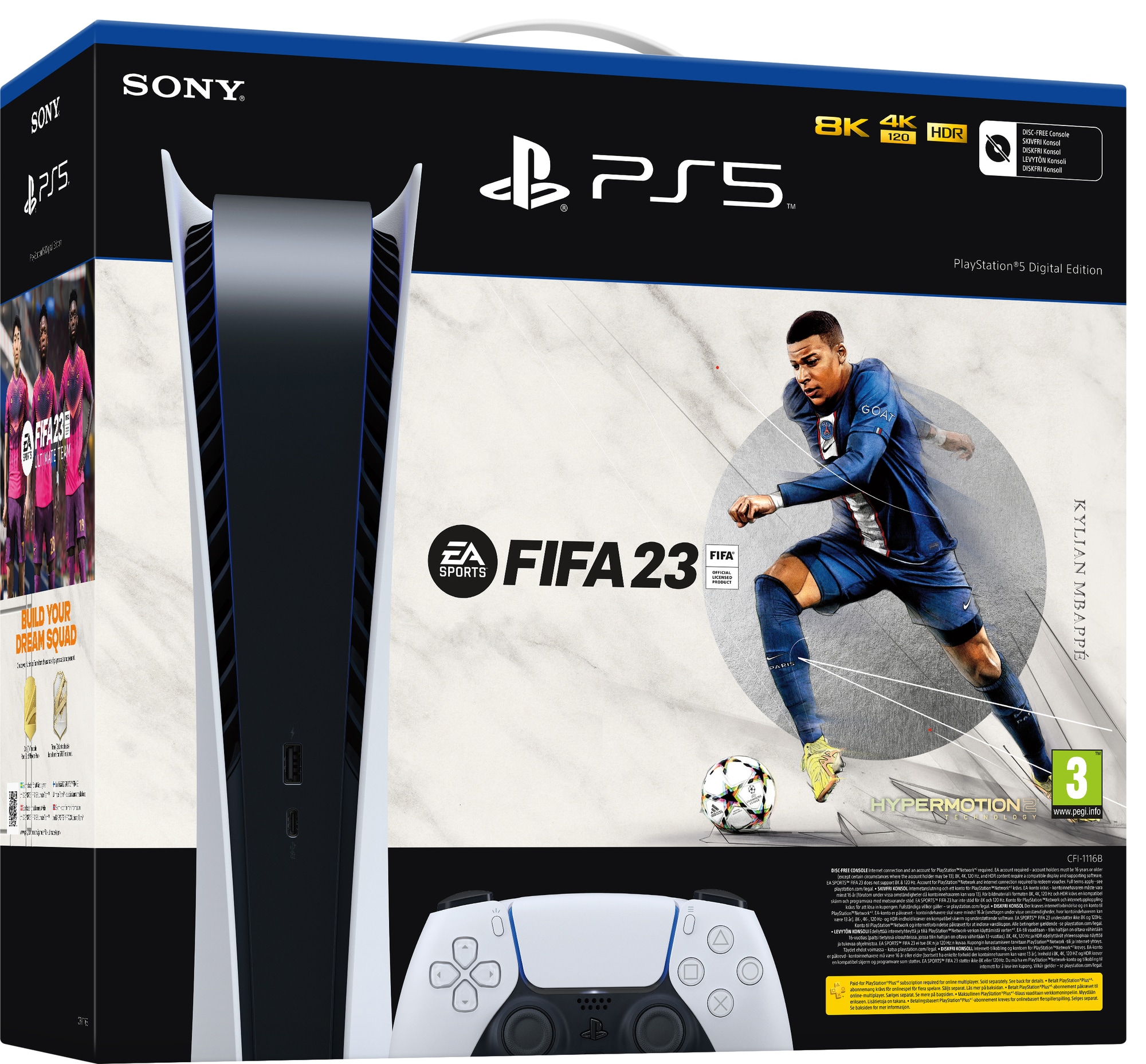 PlayStation 5 (PS5) Digital Edition pelikonsoli + FIFA 23 - Gigantti  verkkokauppa