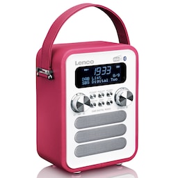 Lenco PDR-051 DAB Radio, vaaleanpunainen/valkoinen