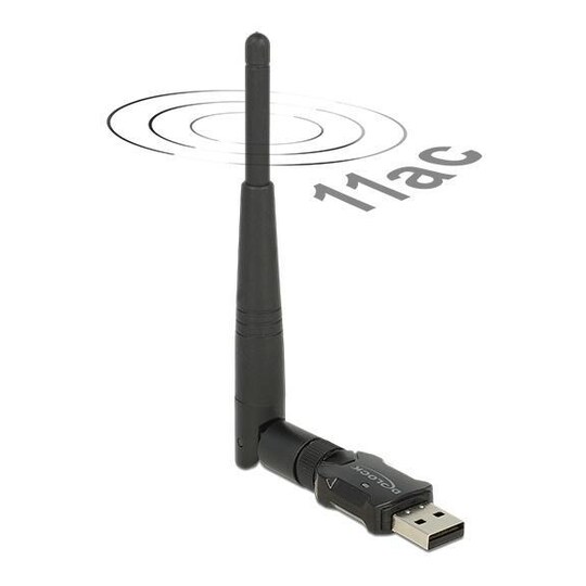 DeLOCK langaton USB-verkkokortti, ulkoinen antenni, 802.11ac, musta -  Gigantti verkkokauppa