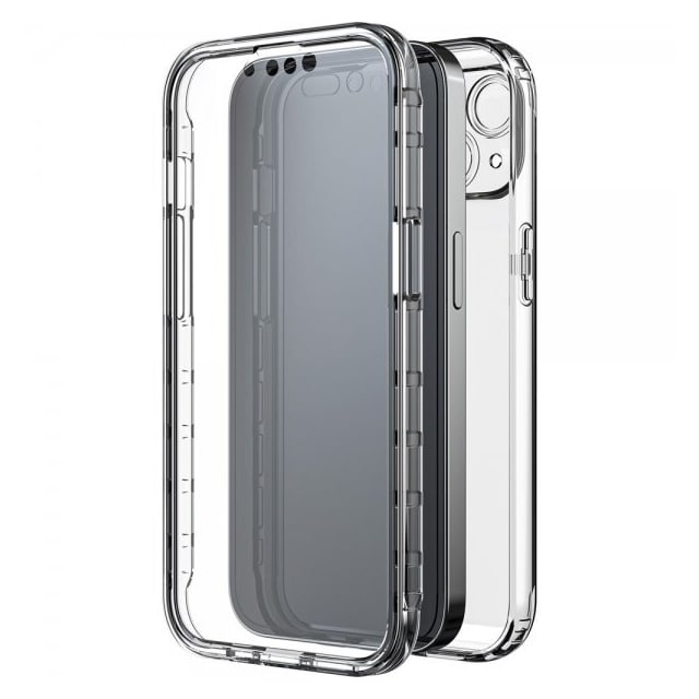 Black Rock iPhone 14 Kuori 360° Real Glass Case Musta Kirkas