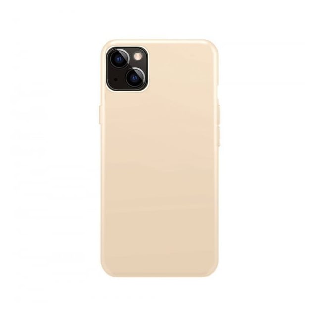 XQISIT iPhone 14 Kuori Silicone Case Sand