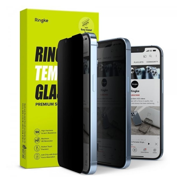 Ringke iPhone 13/iPhone 13 Pro/iPhone 14 Näytönsuoja Privacy Glass