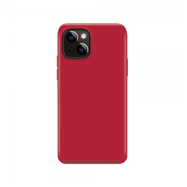 XQISIT iPhone 14 Plus Kuori Silicone Case Punainen