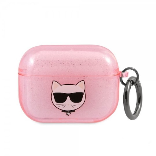 Karl Lagerfeld AirPods Pro Kuori Embossed Choupette Glitter Vaaleanpunainen  - Gigantti verkkokauppa