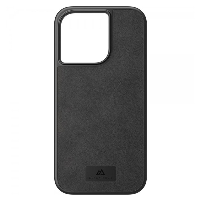 Black Rock iPhone 14 Pro Kuori Real Leather Case Musta