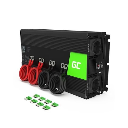 Green Cell Voltage Car Inverter 12V till 220V - 3000W/6000W - Gigantti  verkkokauppa
