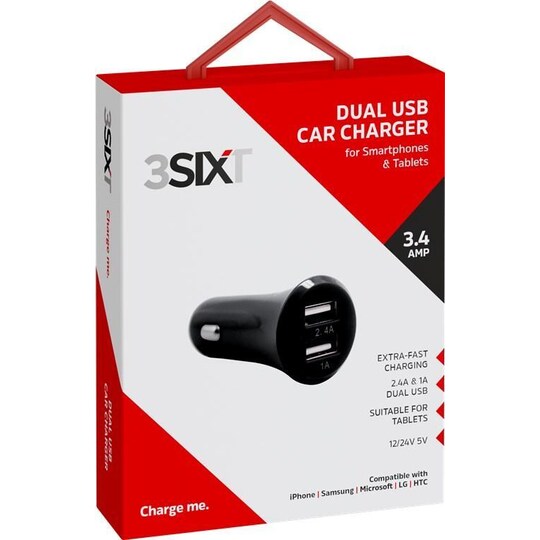 Dual USB autolaturi lataa kahta laitetta USB-A:n kautta max. 3400 mA20316 -  Gigantti verkkokauppa