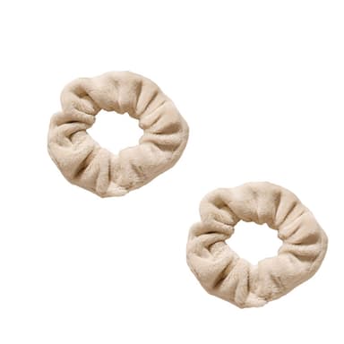 Soft Fuzzy Hair Scrunchies 2 kpl Beige