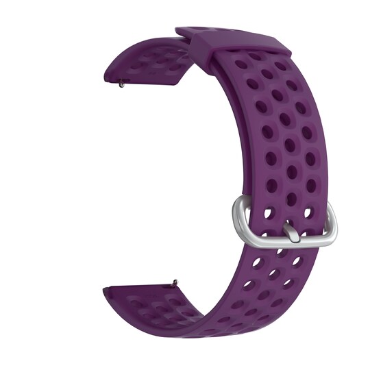 Kellon ranneke silikoni 22 mm Violetti S Samsung Galaxy Watch 46 mm/Watch 3  45 mm/Gear S3 Classic/S3 Frontier, Huawei Watch GT2, Garmin Vivoactive 4 45  mm/Venu 2 45 mm, Fossil Gen 5 Carlyle - Gigantti verkkokauppa