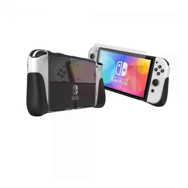 Gear4 Nintendo Switch OLED Kuori Näytönsuoja Kita Grip 360 Clear